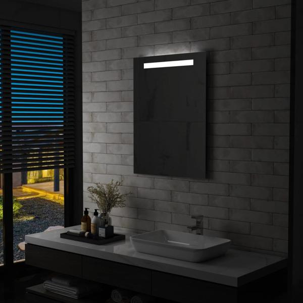 vidaXL Badrumsspegel LED 60x80 cm Silver
