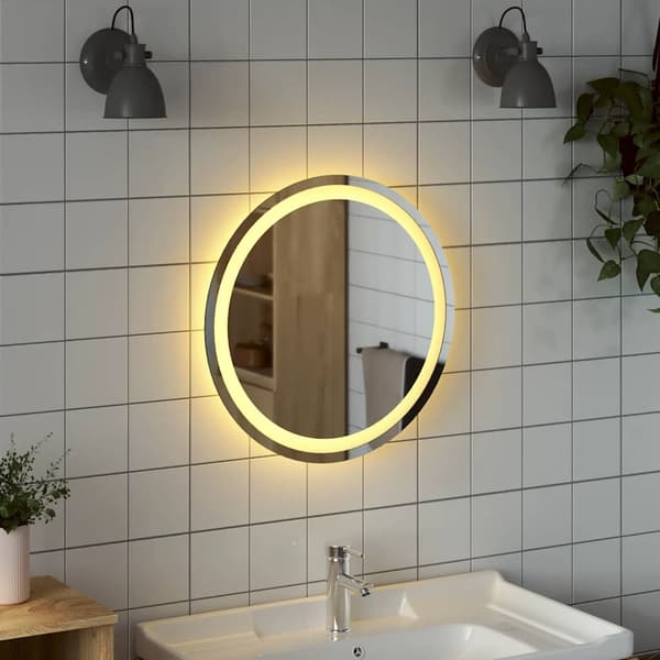 vidaXL Badrumsspegel LED 50 cm rund Transparent