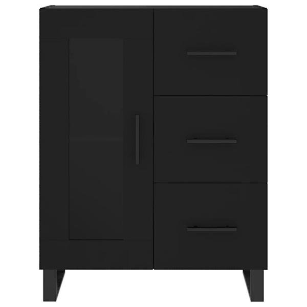vidaXL Högskåp svart 69,5x34x180 cm konstruerat trä Svart