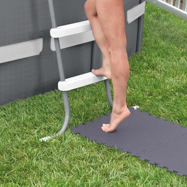 INTEX Golvskydd 8 st 50x50x0,5 cm 1,9 m² grå
