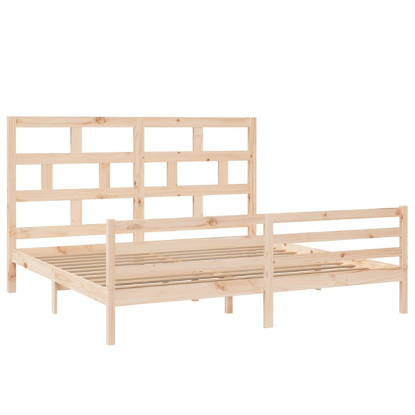 vidaXL Sängram massiv furu 200x200 cm Brun