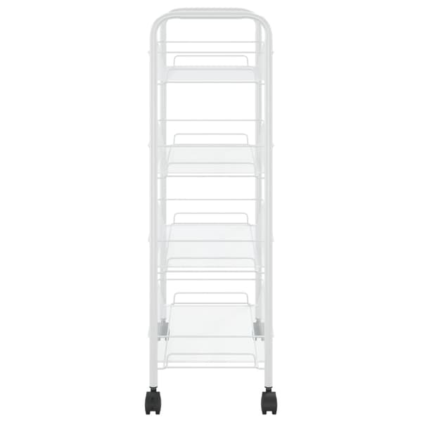 vidaXL Rullvagn 4 våningar vit 46x26x85 cm järn Vit