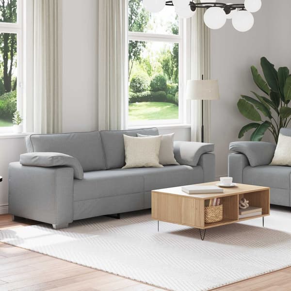 vidaXL Soffa 2 pcs Ljusgrå 219 x 80 x 82 cm tyg Grå