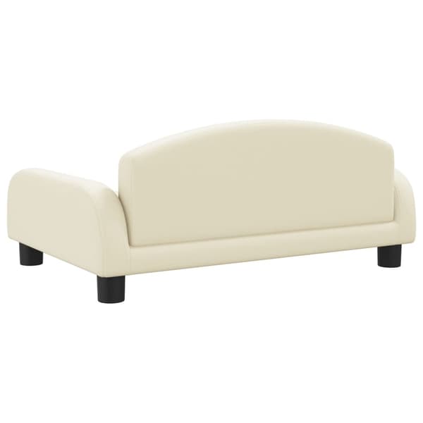 vidaXL Barnsoffa gräddvit 70x45x30 cm konstläder Kräm