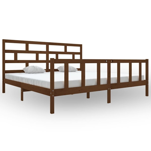 vidaXL Sängram honungsbrun massiv furu 200x200 cm Brun