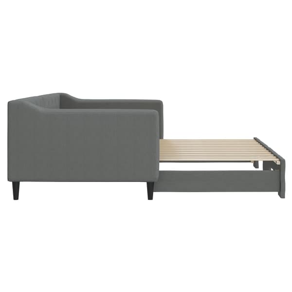 vidaXL Dagbädd utdragbar mörkgrå 90x200 cm tyg Grå