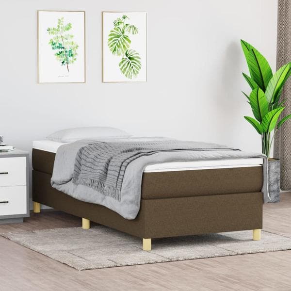 vidaXL Ramsäng mörkbrun 100x200 cm tyg Brun