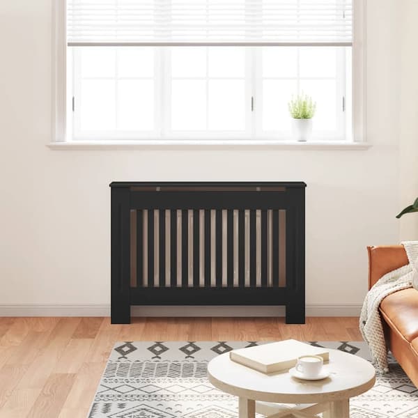 vidaXL Elementskydd svart 112x19x81,5 cm MDF Svart