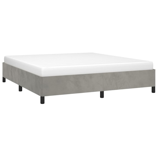 vidaXL Sängram utan madrass ljusgrå 160x200 cm sammet Grå