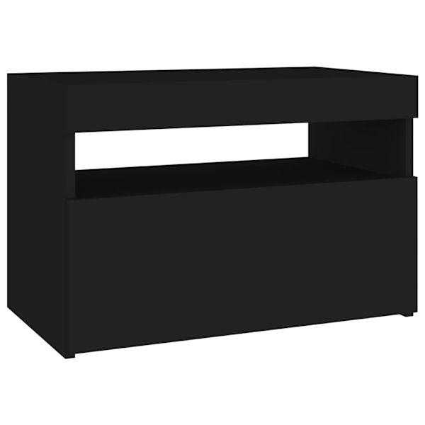 vidaXL TV-bänk med LED-belysning svart 60x35x40 cm Svart