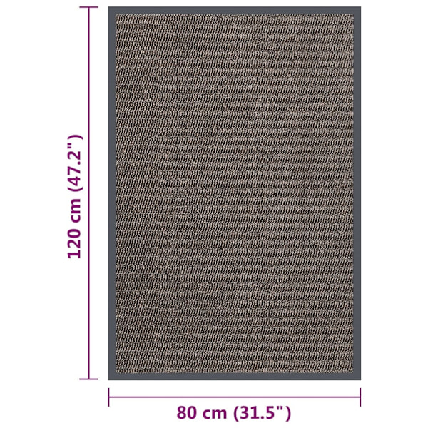 vidaXL Dörrmatta tuftad 80x120 cm mörkbrun Brun
