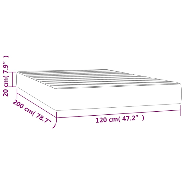 vidaXL Pocketresårmadrass svart 120x200x20 cm tyg Svart