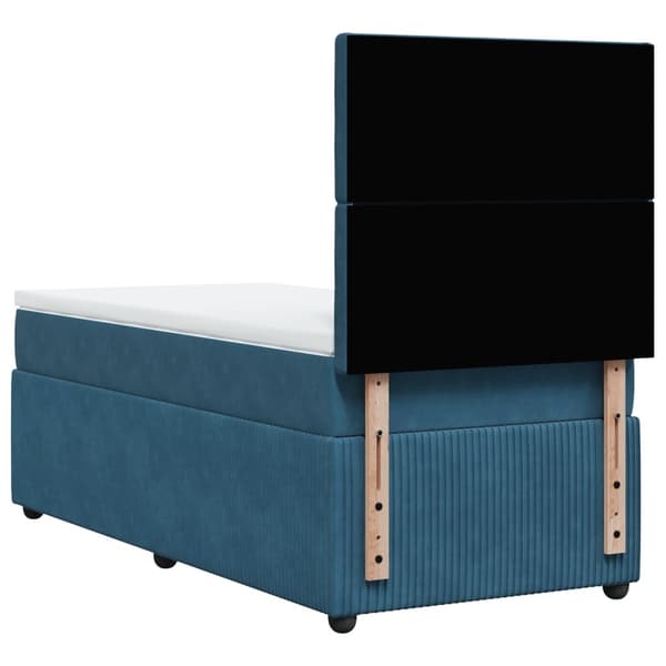 vidaXL Ramsäng med madrass blå 90x190 cm sammet Blå