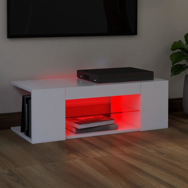 vidaXL TV-bänk med LED-belysning vit 90x39x30 cm Vit