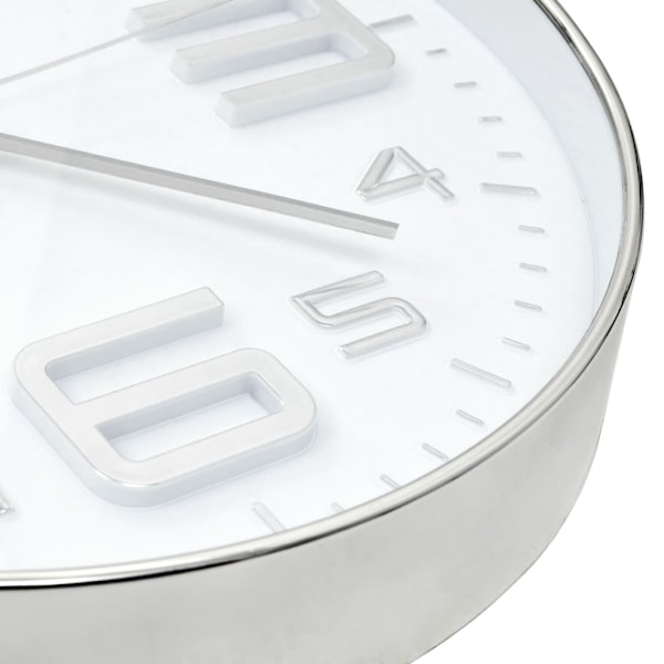 vidaXL Väggklocka 30 cm silver Vit