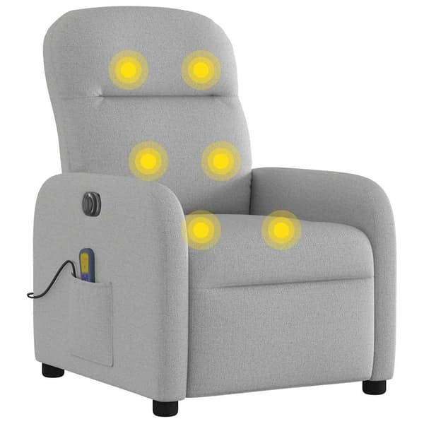 vidaXL Elektrisk massagefåtölj molngrå tyg Grå