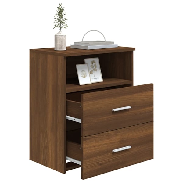 vidaXL Sängbord brun ek 50x32x60 cm Brun