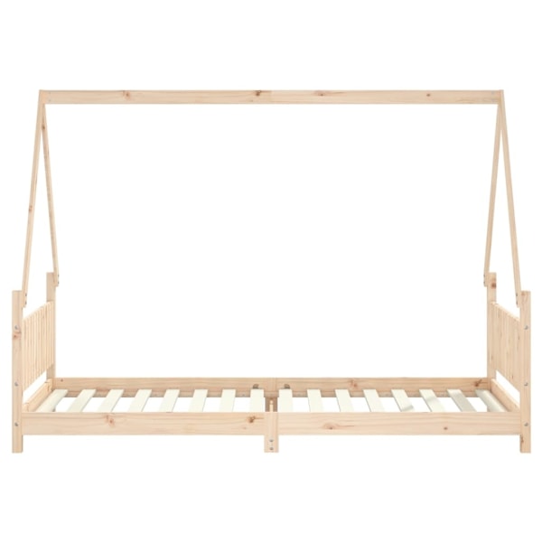 vidaXL Sängram för barnsäng 90x200 cm massiv furu Brun
