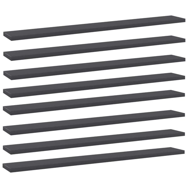 vidaXL Hyllplan 8 st grå 80x10x1,5 cm konstruerat trä grå