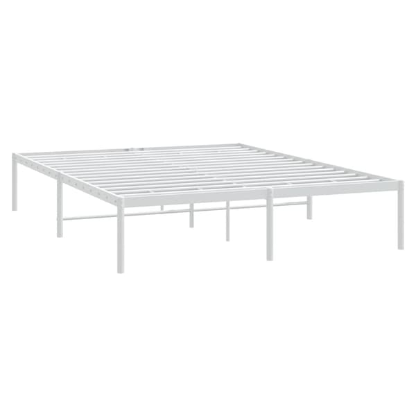 vidaXL Sängram metall vit 150x200 cm Vit
