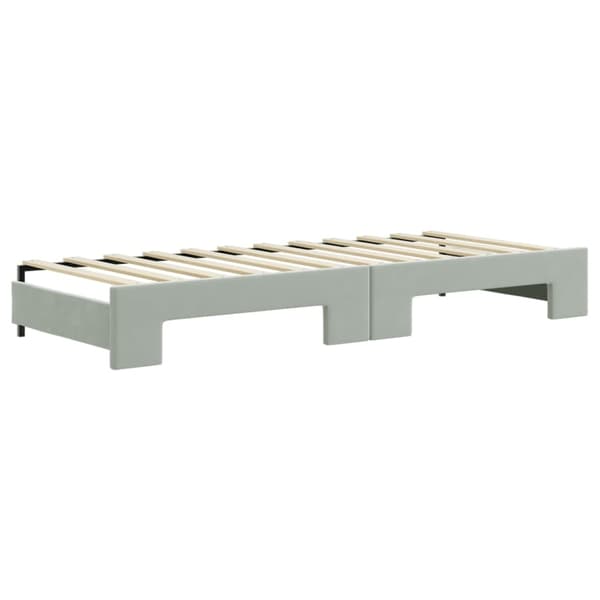 vidaXL Dagbädd utdragbar ljusgrå 80x200 cm sammet Grå