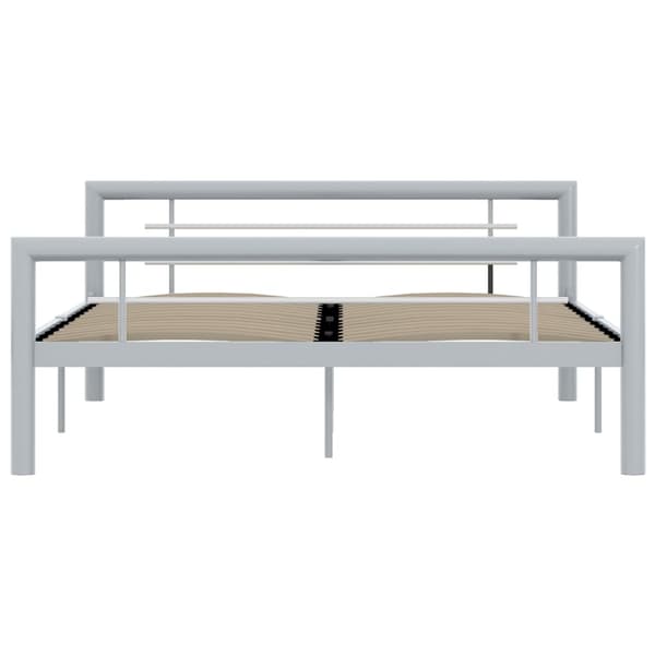 vidaXL Sängram grå och vit metall 120x200 cm grå