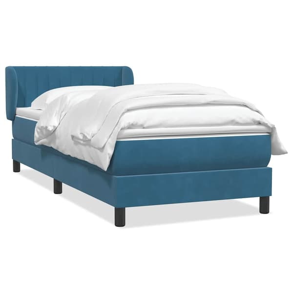 vidaXL Ramsäng med madrass mörkblå 80x210 cm sammet Blå