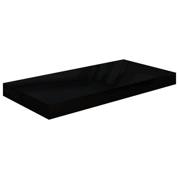 vidaXL Svävande vägghylla svart högglans 50x23x3,8 cm MDF Svart