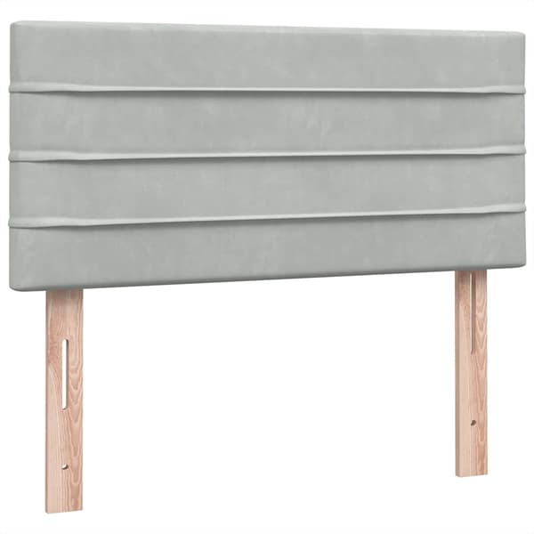 vidaXL Ramsäng med madrass ljusgrå 80x220 cm sammet Grå