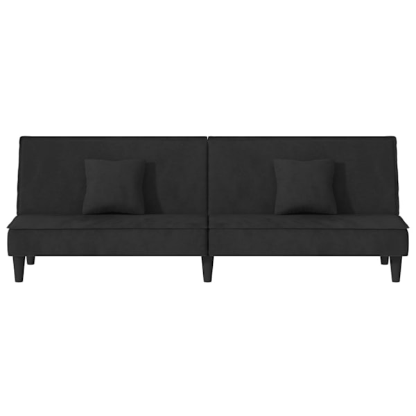 vidaXL Bäddsoffa svart sammet Svart