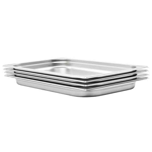 vidaXL Gastronormkantiner 4 st GN 1/1 40 mm rostfritt stål Silver