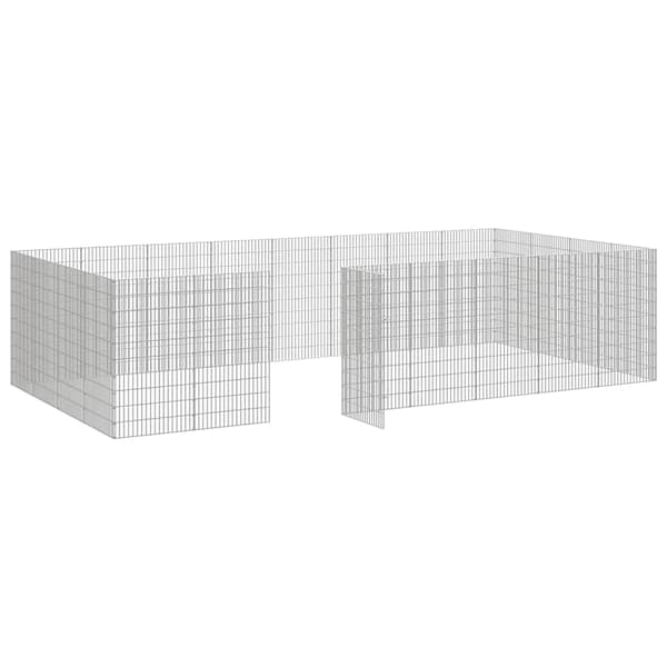 vidaXL Husdjursbur 24-panel 54x100 cm galvaniserat järn Silver