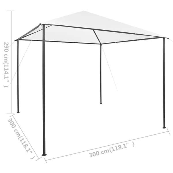 vidaXL Paviljong 3x3x2,9 m vit 180 g/m² Vit