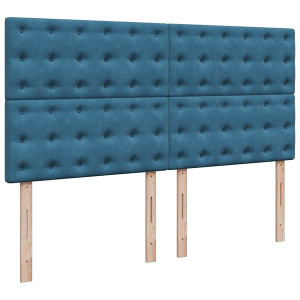 vidaXL Ramsäng med madrass blå 200x200 cm sammet Blå