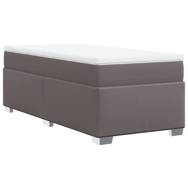 vidaXL Ramsäng med madrass grå 90x190 cm konstläder Grå
