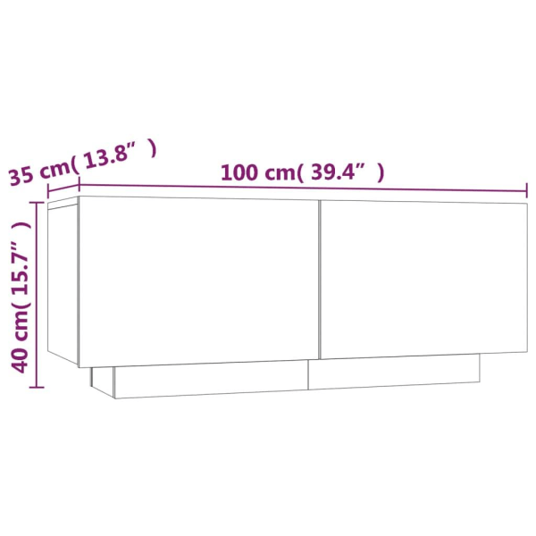 vidaXL Tv-bänk rökfärgad ek 100x35x40 cm konstruerat trä Brun