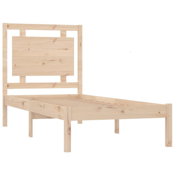 vidaXL Sängram massivt trä 75x190 cm Brun
