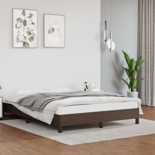vidaXL Sängram brun 140x200 cm konstläder Brun