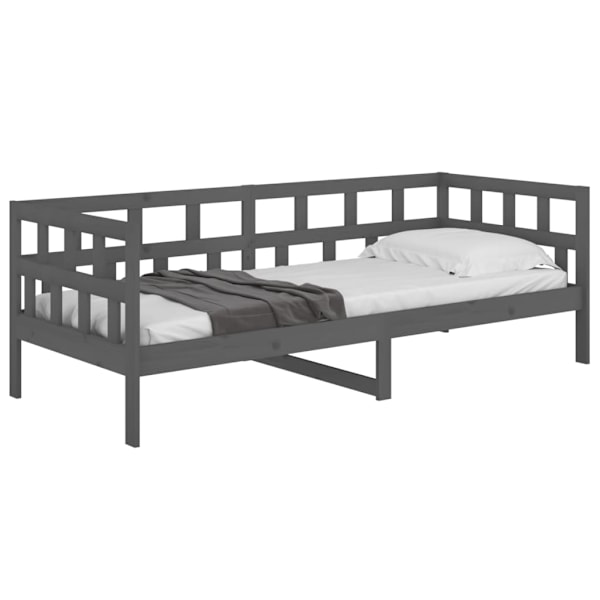 vidaXL Dagbädd grå massiv furu 90x200 cm Grå