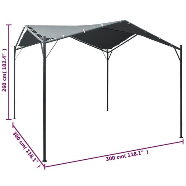 vidaXL Paviljong 3x3 m stål antracit Antracit