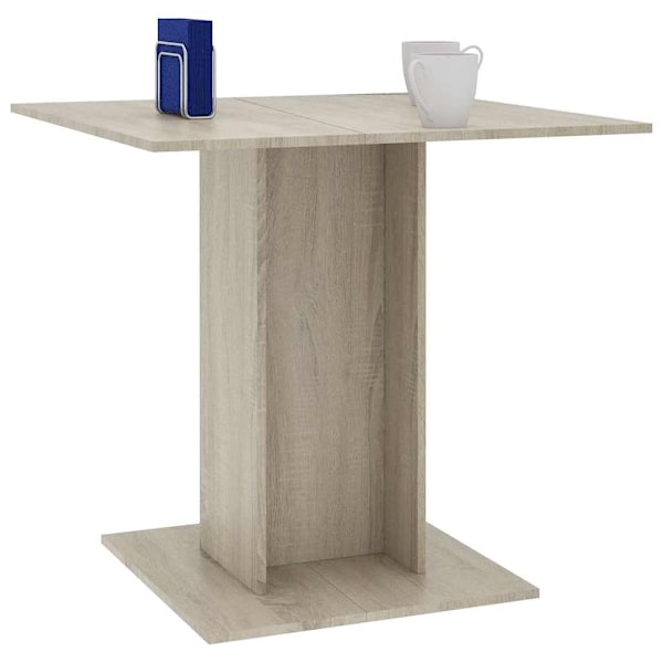 vidaXL Matbord sonoma-ek 80x80x75 cm spånskiva Brun