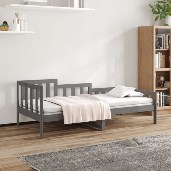 vidaXL Dagbädd grå 90x200 cm massiv furu Grå