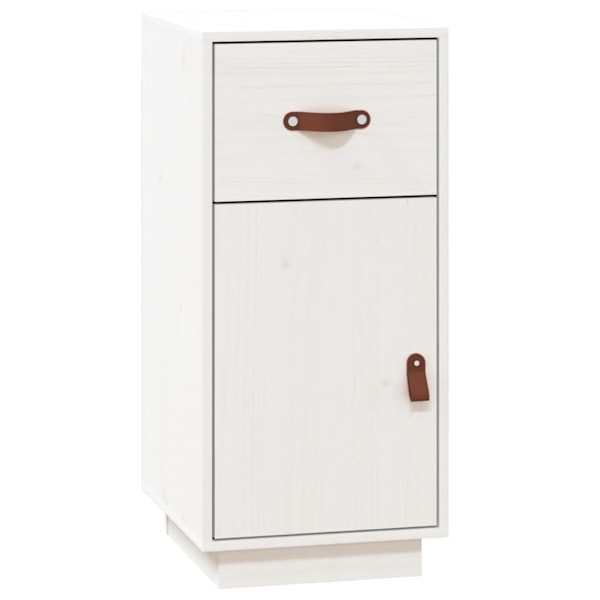 vidaXL Skåp vit 34x40x75 cm massiv furu Vit