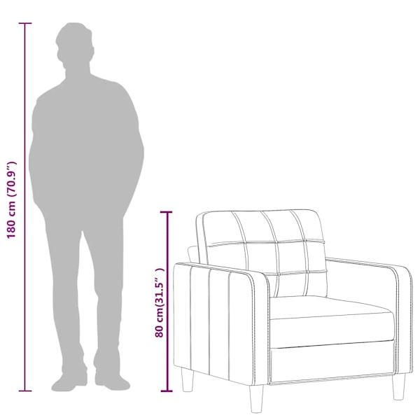 vidaXL Fåtölj Grå 60 cm konstläder Grå