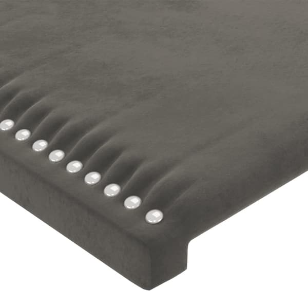 vidaXL Sänggavel LED mörkgrå 100x5x78/88 cm sammet Grå