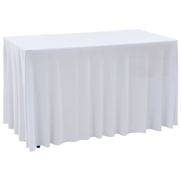 vidaXL Bordsöverdrag 2 st stretch golvlångt vit 120x60,5x74 cm Vit