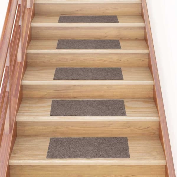 vidaXL Trappmattor självhäftande 15 st 60x25 cm beige rektangulära Creme