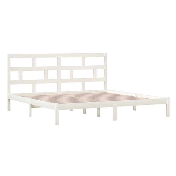 vidaXL Sängram vit massiv furu 200x200 cm Vit
