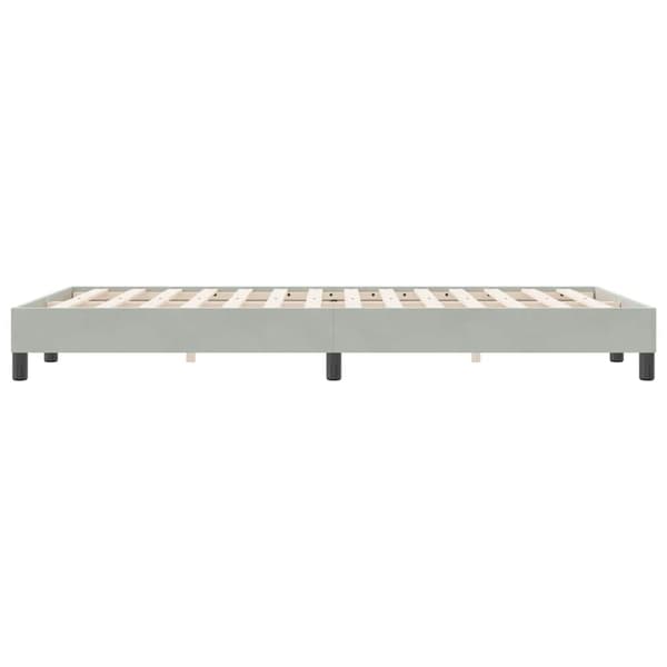 vidaXL Resårsäng utan madrass ljusgrå 120x220 cm sammet Grå