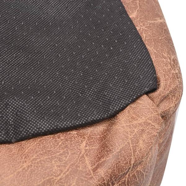 vidaXL Hundbädd med kudde PU konstläder storlek L beige Beige